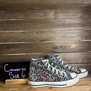 Womens‎ Converse Chuck Taylor Vintage Black Fluo Hi Top Sneakers Shoes Size 6 M